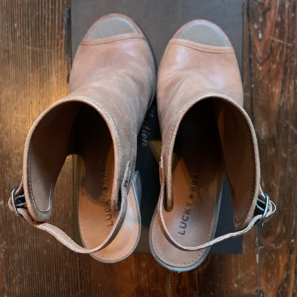 Lucky Brand Size 8 Lisza Open Toe Bootie - Picture 4 of 5